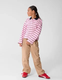 Rhinestone Longsleeve Polo Roze