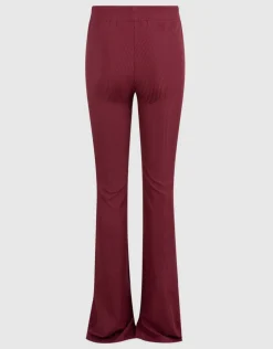 Rib Flared Fit Legging Donkerrood