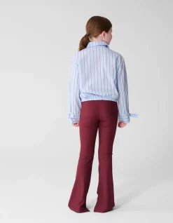 Rib Flared Fit Legging Donkerrood
