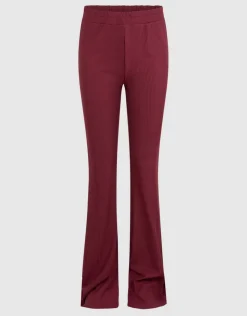 Rib Flared Fit Legging Donkerrood
