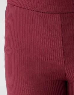 Rib Flared Fit Legging Donkerrood