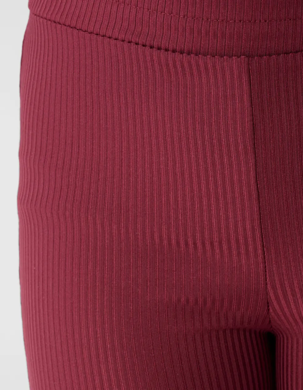 Rib Flared Fit Legging Donkerrood