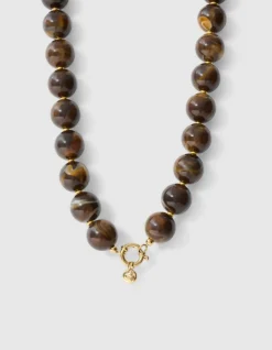 Ronde Beaded Ketting Bruin
