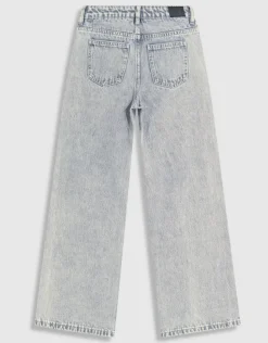 Rose Stud Wide Leg Fit Jeans Lichtgrijs