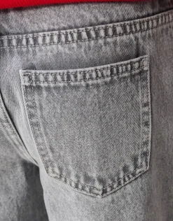 Rose Stud Wide Leg Fit Jeans Lichtgrijs