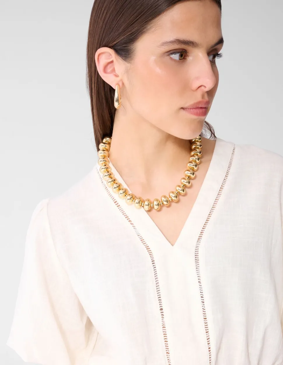 Round Oval Ketting Goud