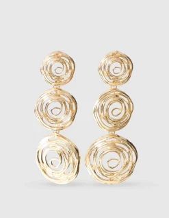 Round Swirl Oorbellen Goud