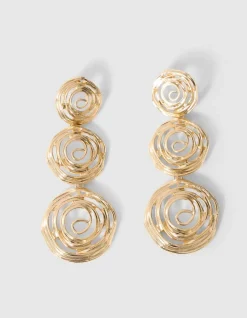 Round Swirl Oorbellen Goud