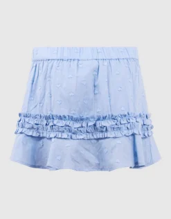 Ruffle Heart Mini Rok Lichtblauw