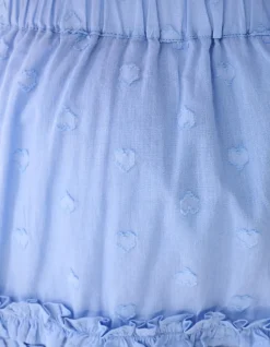 Ruffle Heart Mini Rok Lichtblauw