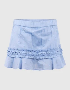Ruffle Heart Mini Rok Lichtblauw