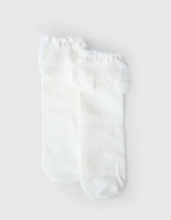 Ruffle Kant Sokken Wit
