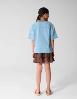 Ruffle Stud Rok Bruin