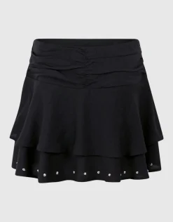 Ruffle Stud Rok Zwart