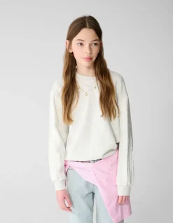 Ruffle Sweater Lichtgrijs
