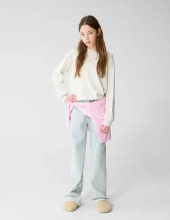 Ruffle Sweater Lichtgrijs