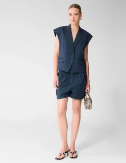 Ruiten Gilet Donkerblauw