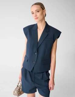 Ruiten Gilet Donkerblauw