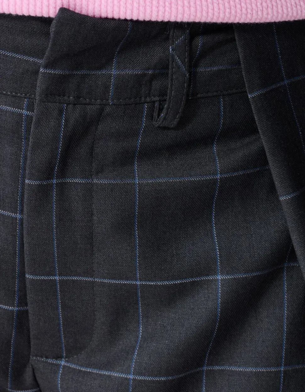 Ruiten Pleated Short Donkergrijs