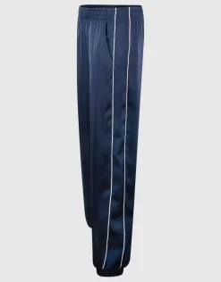 Satijnen Contrast Jogger Donkerblauw