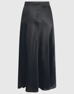 Satijnen Maxi Rok Zwart