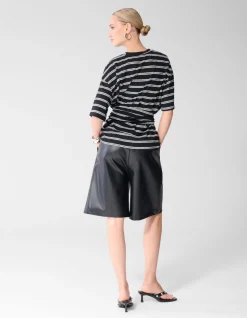 Scarf Striped T-shirt Zwart/Wit