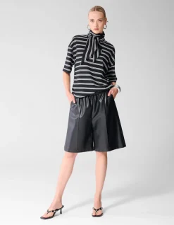 Scarf Striped T-shirt Zwart/Wit