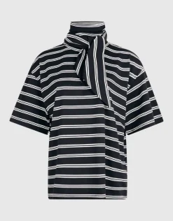 Scarf Striped T-shirt Zwart/Wit
