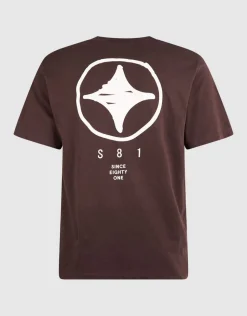 Scratched Artwork T-shirt Donkerbruin