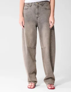 Sculpted Barrel Fit Jeans Grijs