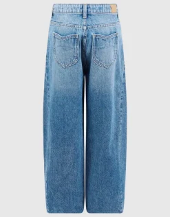 Seam Barrel Fit Jeans Blauw