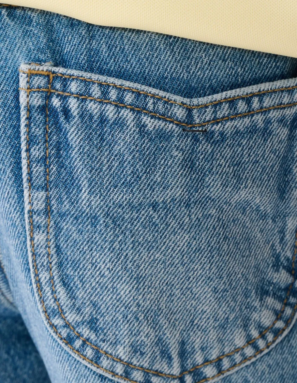 Seam Barrel Fit Jeans Blauw