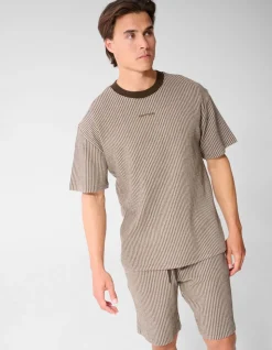 Seersucker T-shirt Bruin