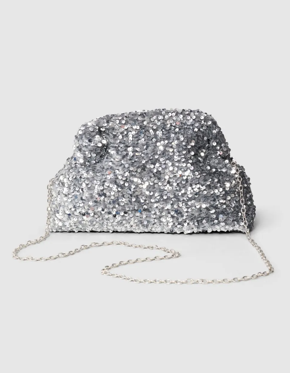 Sequin Clutch Zilver