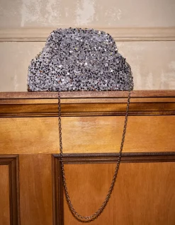 Sequin Clutch Zilver