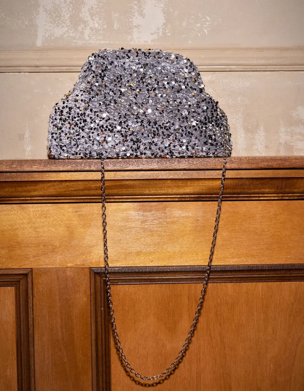 Sequin Clutch Zilver