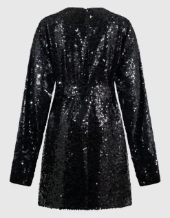 Sequin Mini Jurk Zwart