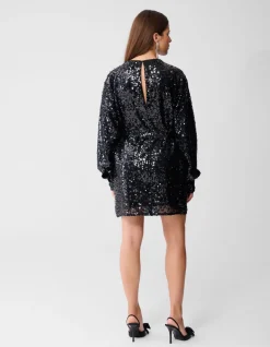 Sequin Mini Jurk Zwart