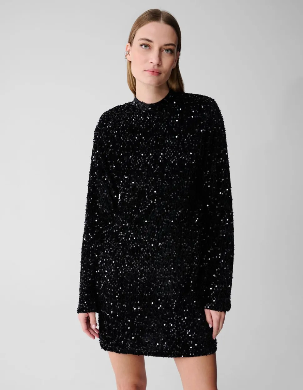 Sequin Mini Jurk Zwart
