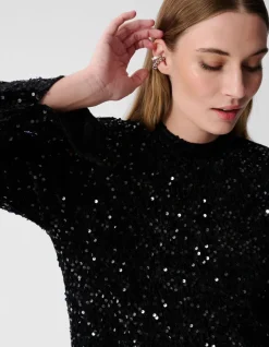 Sequin Mini Jurk Zwart