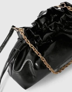 Shiny Chain Clutch Donkergrijs