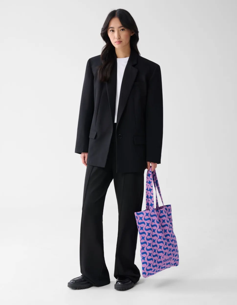 Shoeby Logo Shopper Blauw/Paars
