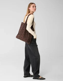 Shoeby Logo Shopper Zwart/Bruin