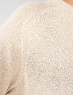 Shortsleeve Gebreide Glitter Trui Zand