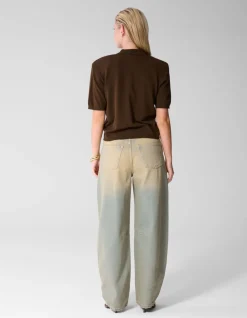 Shortsleeve Gebreide Polo Bruin