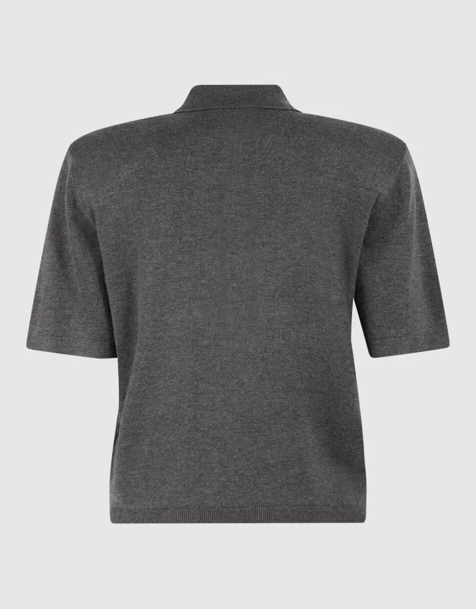 Shortsleeve Gebreide Polo Donkergrijs