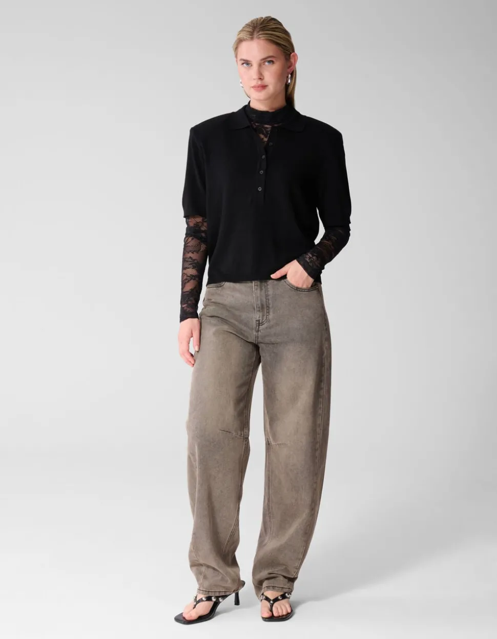 Shortsleeve Gebreide Polo Zwart