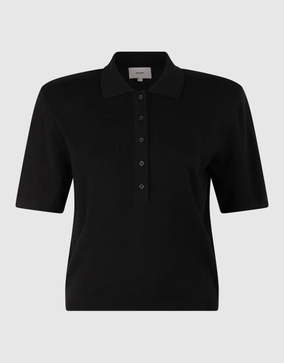 Shortsleeve Gebreide Polo Zwart