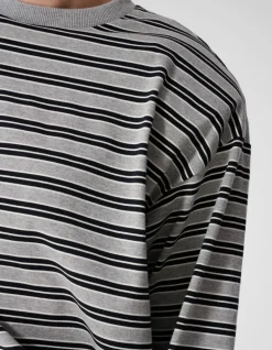 Shoulder Stripe Longsleeve T-shirt Grijs/Zwart