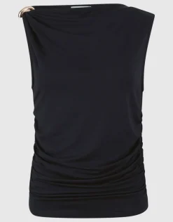 Sleeveless Hardware Top Zwart